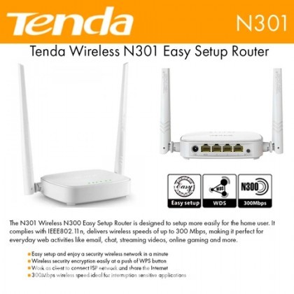 Tenda N301 Wireless N300 Easy Setup Router